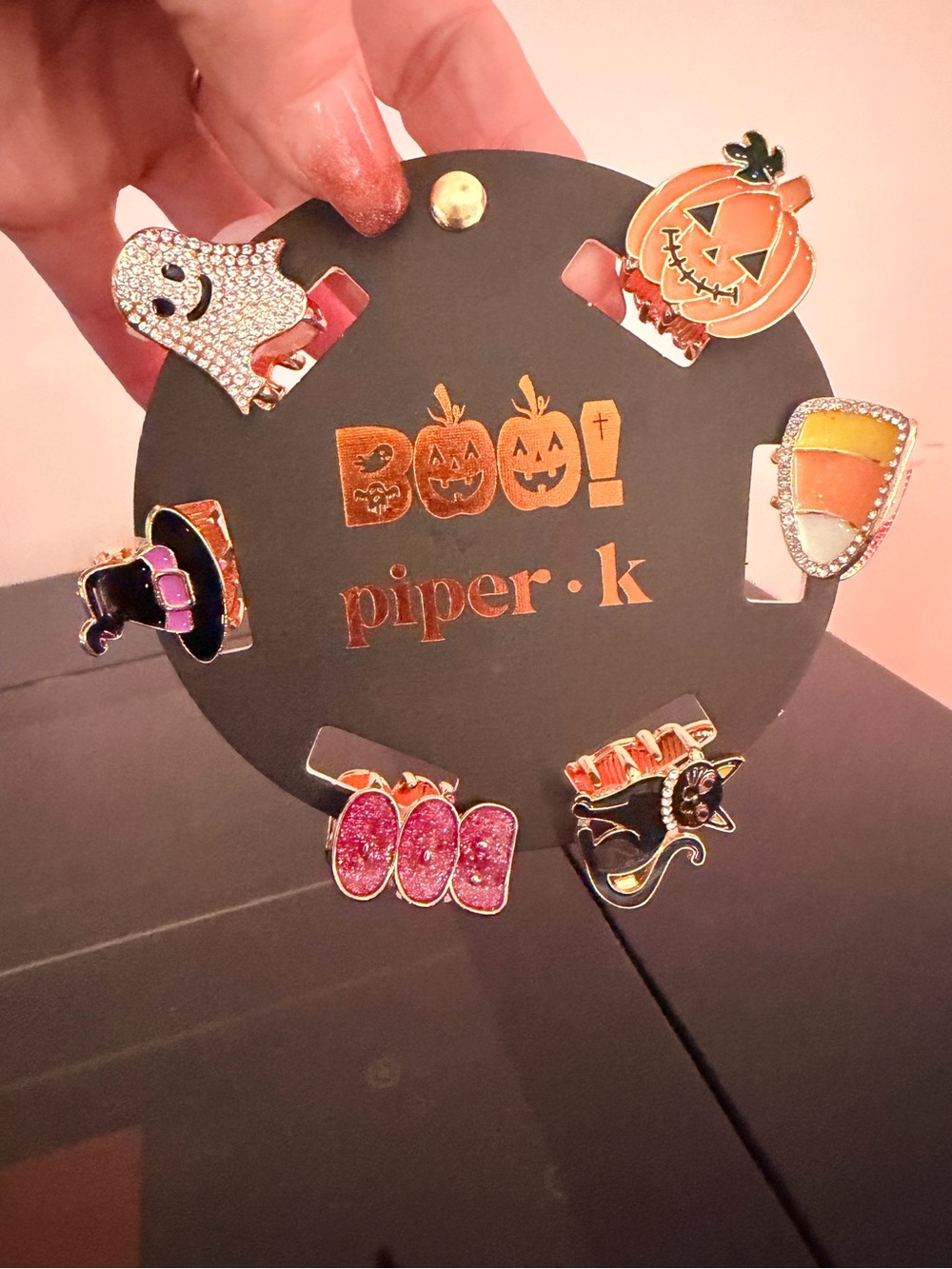 Piper K Mini Rhinestone Halloween Hair Clips NEW